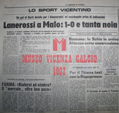 Ritaglio Il Giornale di Vicenza 12-09-1974