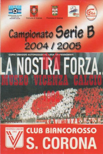 Calendario 2004-05 Club Biancorosso S.Corona